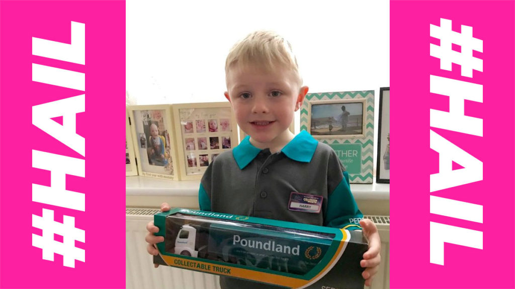 Five-year-old Autistic Poundland fan made employee of the month