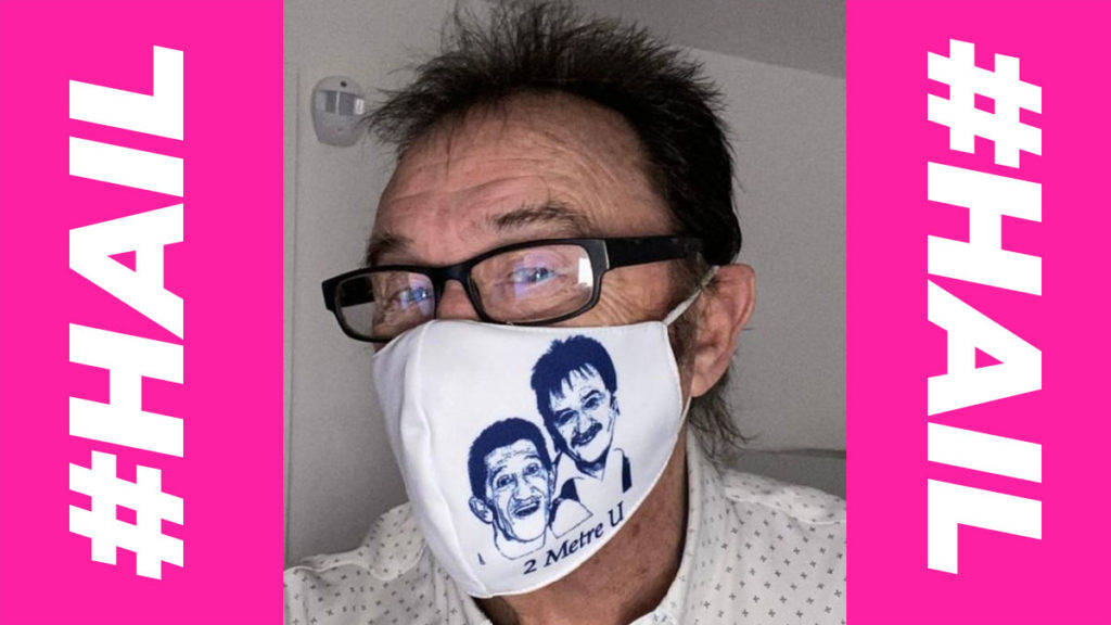 Chuckle Brother hilariously flogs '2 metre you' Covid masks using iconic phrase