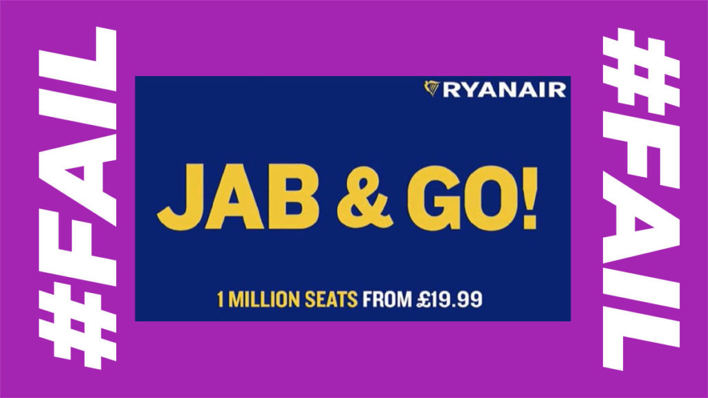 Ryanair ordered to remove 'irresponsible' Jab and Go advert