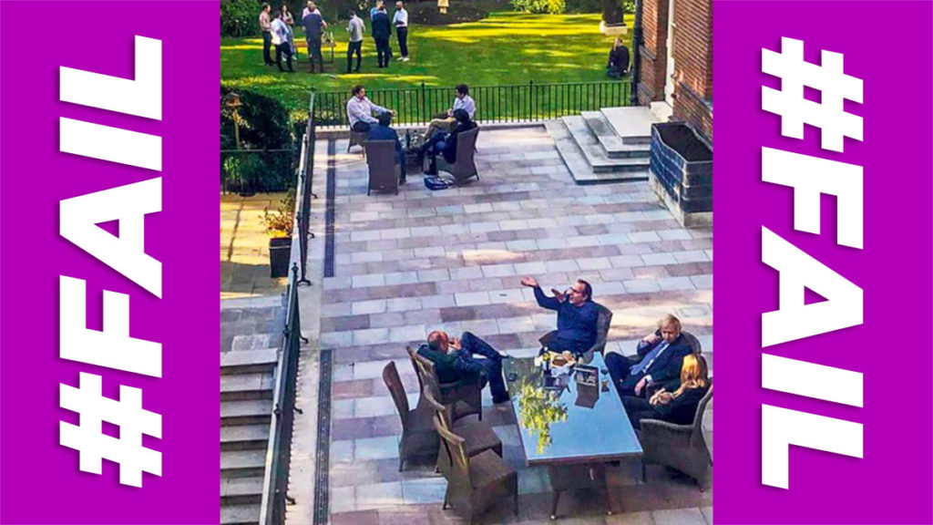 Boris pictured quaffing wine in Downing Street garden
