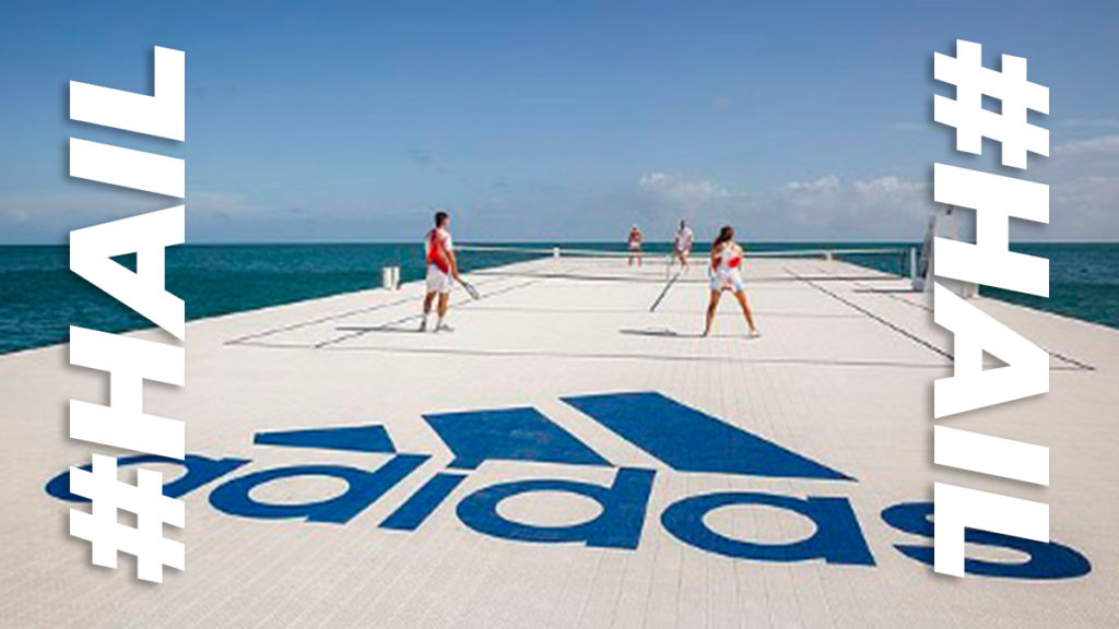 Adidas launches a tennis court on the waves