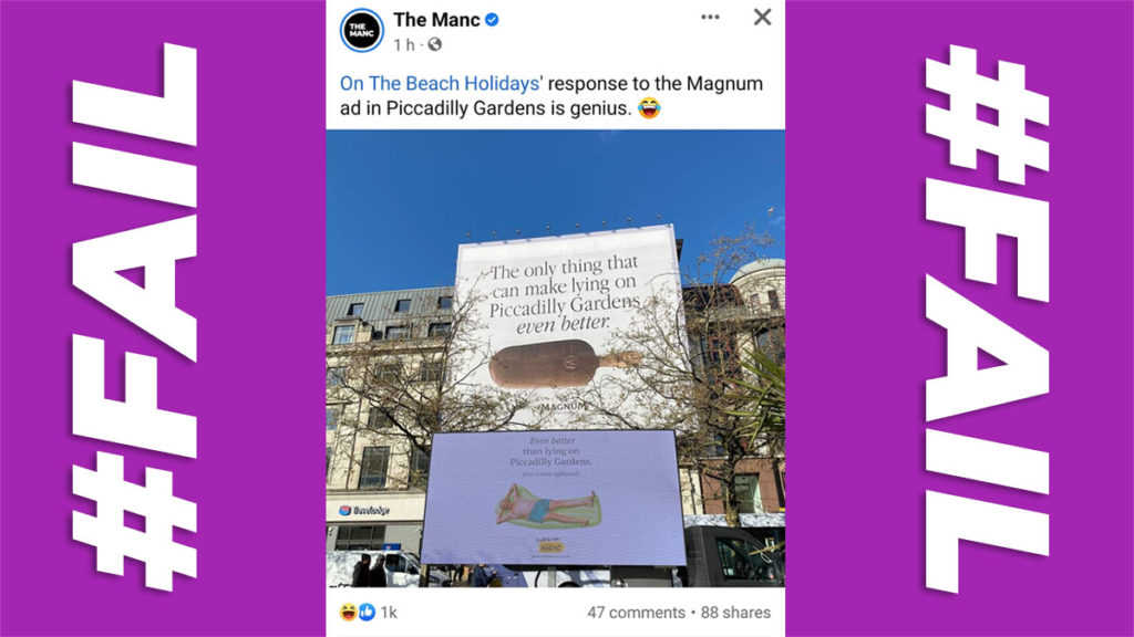 Magnum’s huge Piccadilly Gardens billboard sparks ridicule