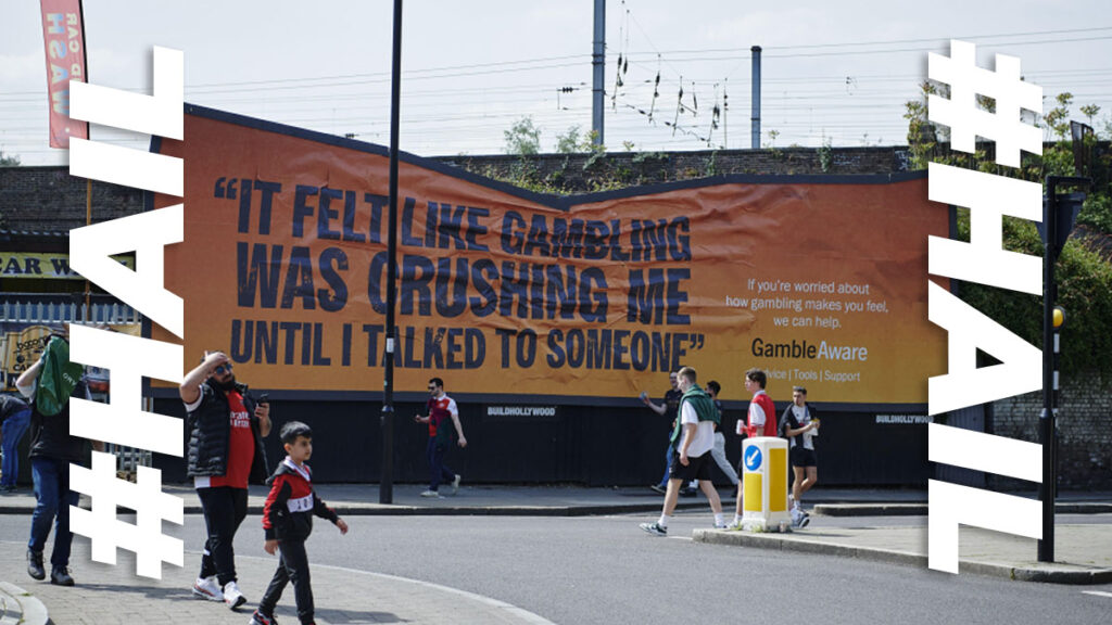 The crushed billboard offering hope to gambling addicts