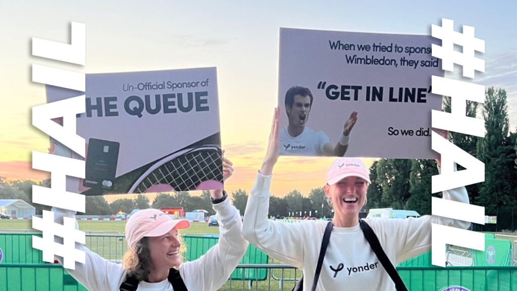Yonder 'unofficially' sponsors Wimbledon queue