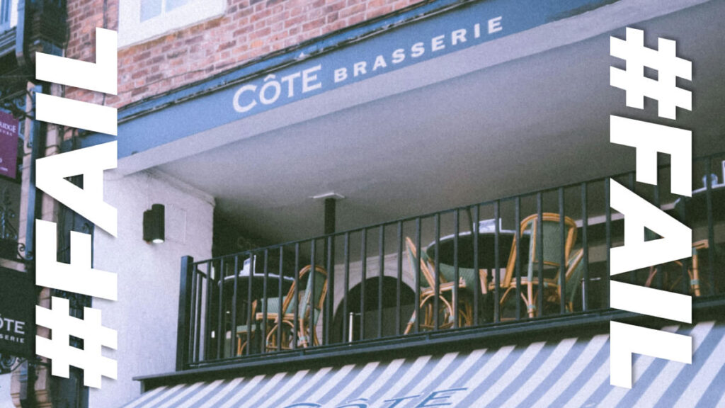 Côte Brasserie overshadowed by creepy AI mural