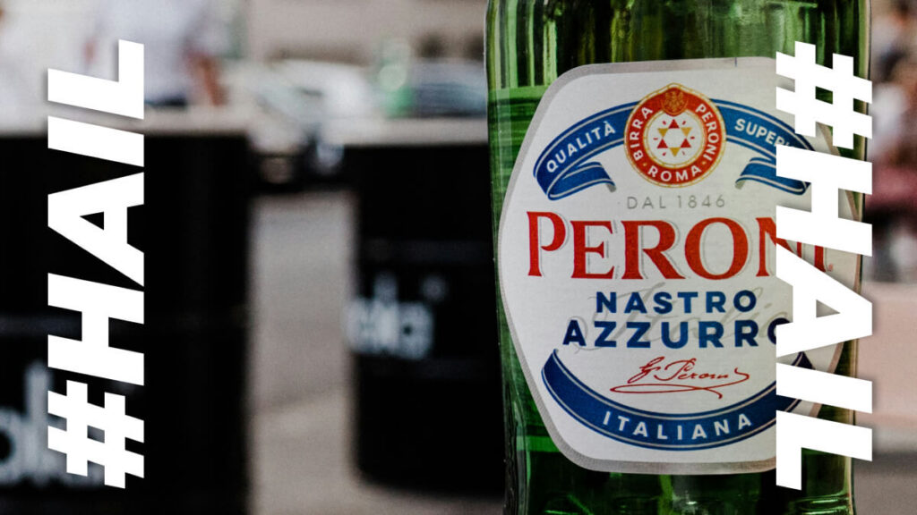 Peroni pours pints from a billboard